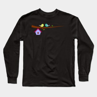 Cute birds in spring Long Sleeve T-Shirt